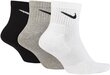 Sokid Nike U NK Everyday Cush Ankle 3PR Black White Grey hind ja info | Meeste sokid | kaup24.ee