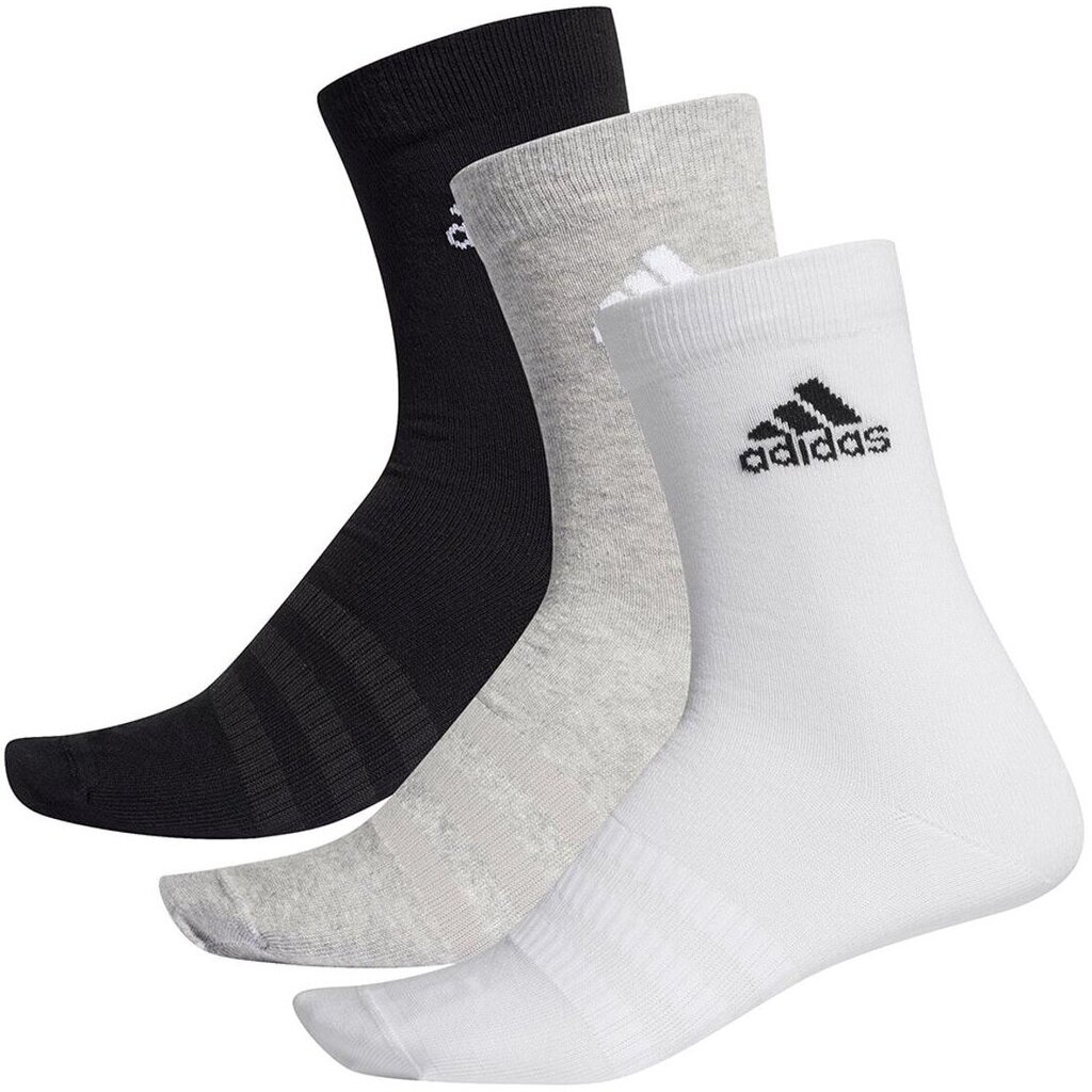 Sokid Adidas Light Crew 3PP White Black Grey hind ja info | Meeste sokid | kaup24.ee