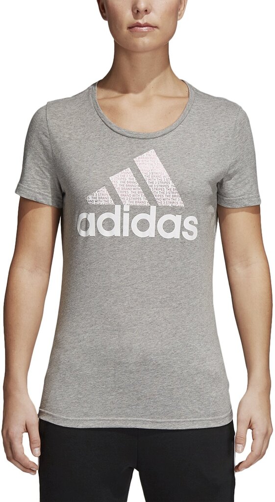 Pluus Adidas Foil Text Bos Grey hind ja info | Naiste spordiriided | kaup24.ee