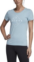 Блуза Adidas Emblem Tee Blue цена и информация | Спортивная одежда для женщин | kaup24.ee