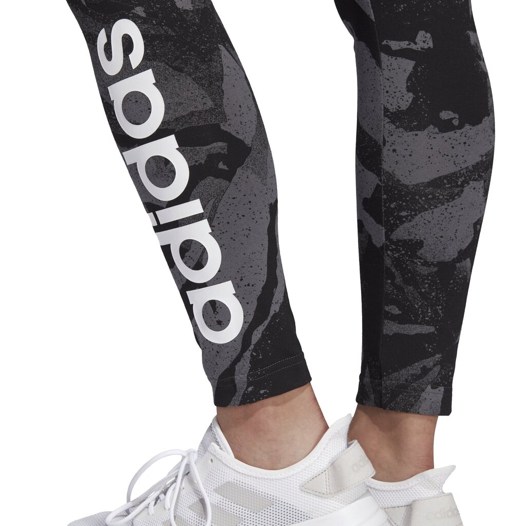 Retuusid Adidas W E AOP Tights Black Grey hind ja info | Naiste spordiriided | kaup24.ee