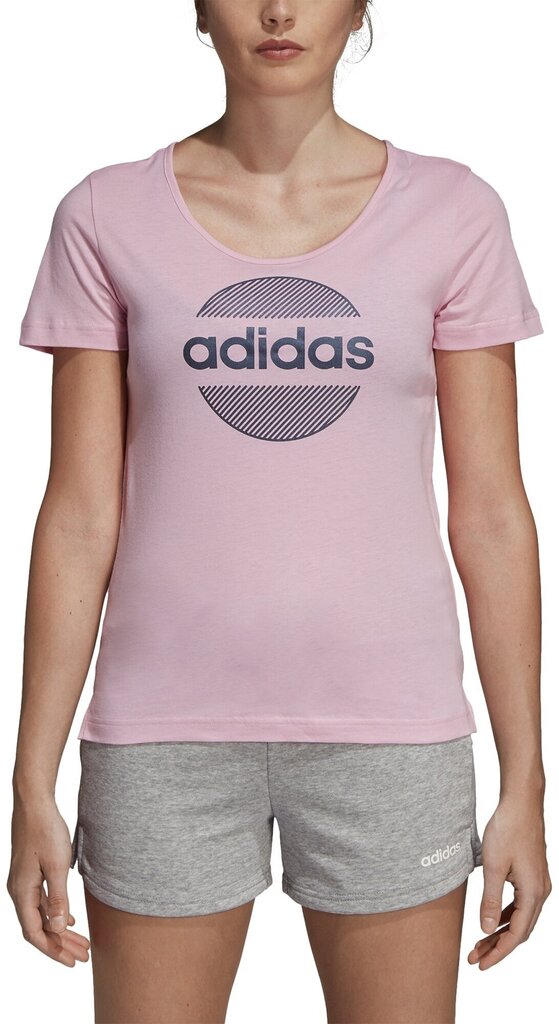 Pluus Adidas Linear Tee II Pink цена и информация | Naiste spordiriided | kaup24.ee