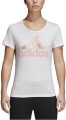 Adidas Блузка Foil Text Bos White цена и информация | Спортивная одежда для женщин | kaup24.ee