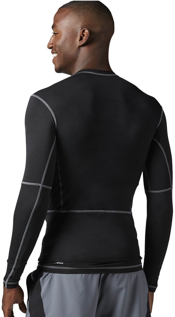 T-särk Reebok Wor Compr Long Sleeve Black hind ja info | Meeste T-särgid | kaup24.ee