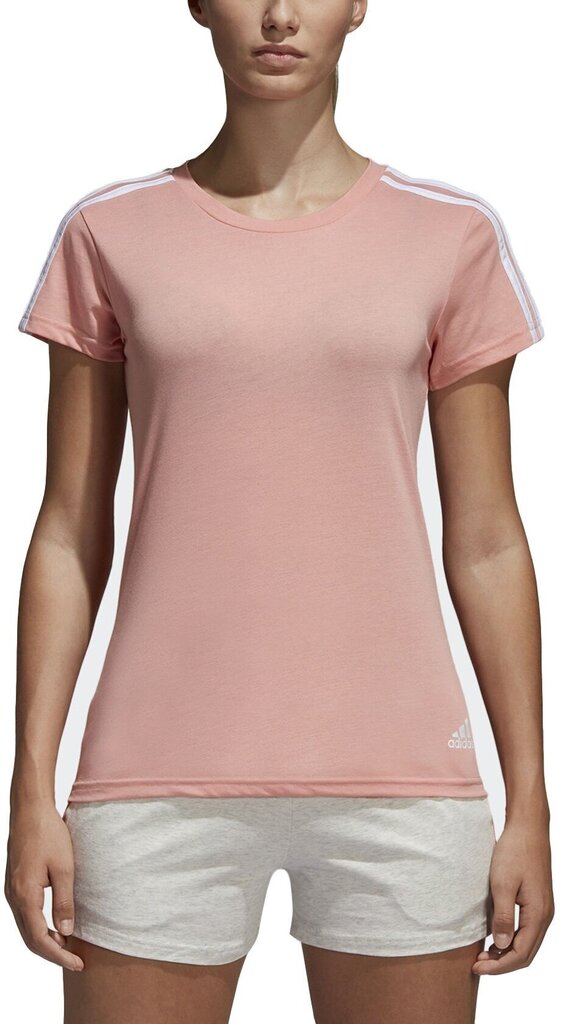 Pluus Adidas Essentials 3-Stripes Pink White цена и информация | Naiste spordiriided | kaup24.ee