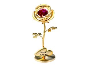 Роза с красным кристаллом SWAROVSKI, золотое покрытие цена и информация | Детали интерьера | kaup24.ee