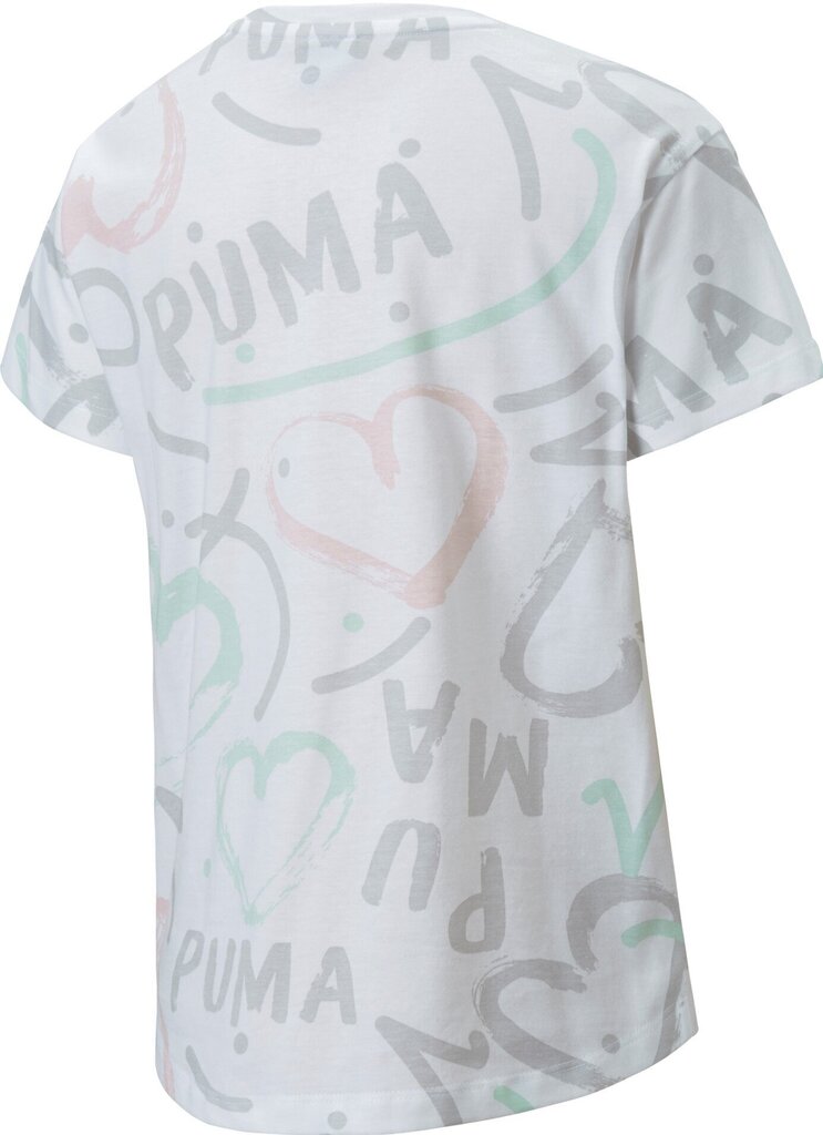 Pluus teismelistele Puma Alpha Aop Tee G White цена и информация | Tüdrukute särgid | kaup24.ee