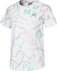 Pluus teismelistele Puma Alpha Aop Tee G White цена и информация | Рубашки для девочек | kaup24.ee