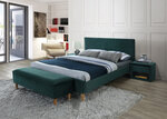 Кровать Signal Meble Azurro Velvet, 140x200 см, зелёная