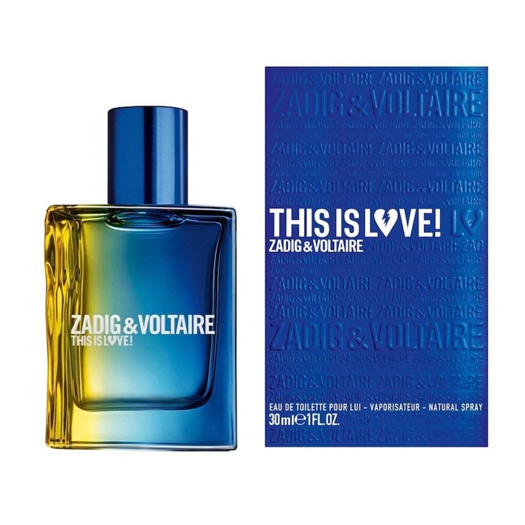 Tualettvesi meeste Zadig & Voltaire This Is Love! EDT 30 ml цена и информация | Meeste parfüümid | kaup24.ee