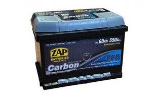 ZAP Carbon EFB 60Ah 550A aku цена и информация | Батареи | kaup24.ee