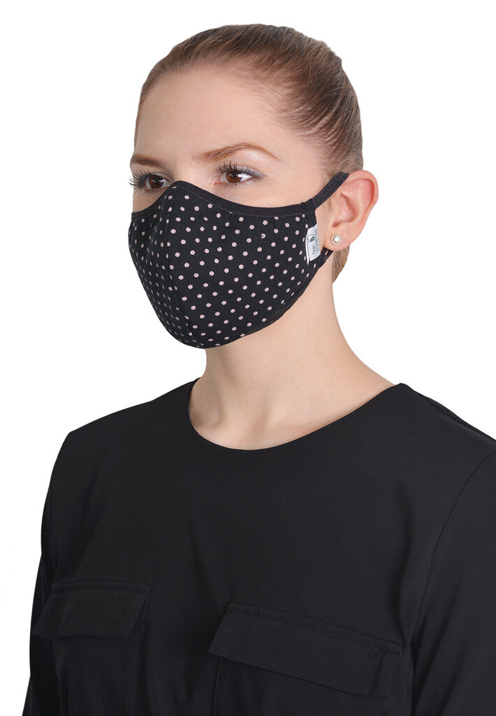 Korduvkasutatav mask (2 tükki) 1016/Ergo plus must lootosega ( täpiline ) hind ja info | Esmaabi | kaup24.ee