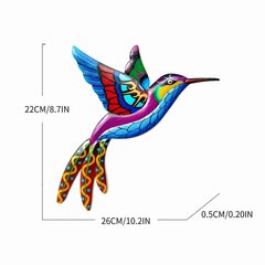 Metallist koolibri seinakaunistused, metallist värvilised linnud õueskulptuur rauast väljas rippuv sisekujundus, kaunistused metallist käsitsi valmistatud linnuseinakunst Tara Hom цена и информация | Аппликации, декорации, наклейки | kaup24.ee