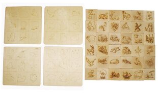 Лото - Деревянные кубики с 36 картинками + 4 таблички 0012 цена и информация | Настольные игры, головоломки | kaup24.ee