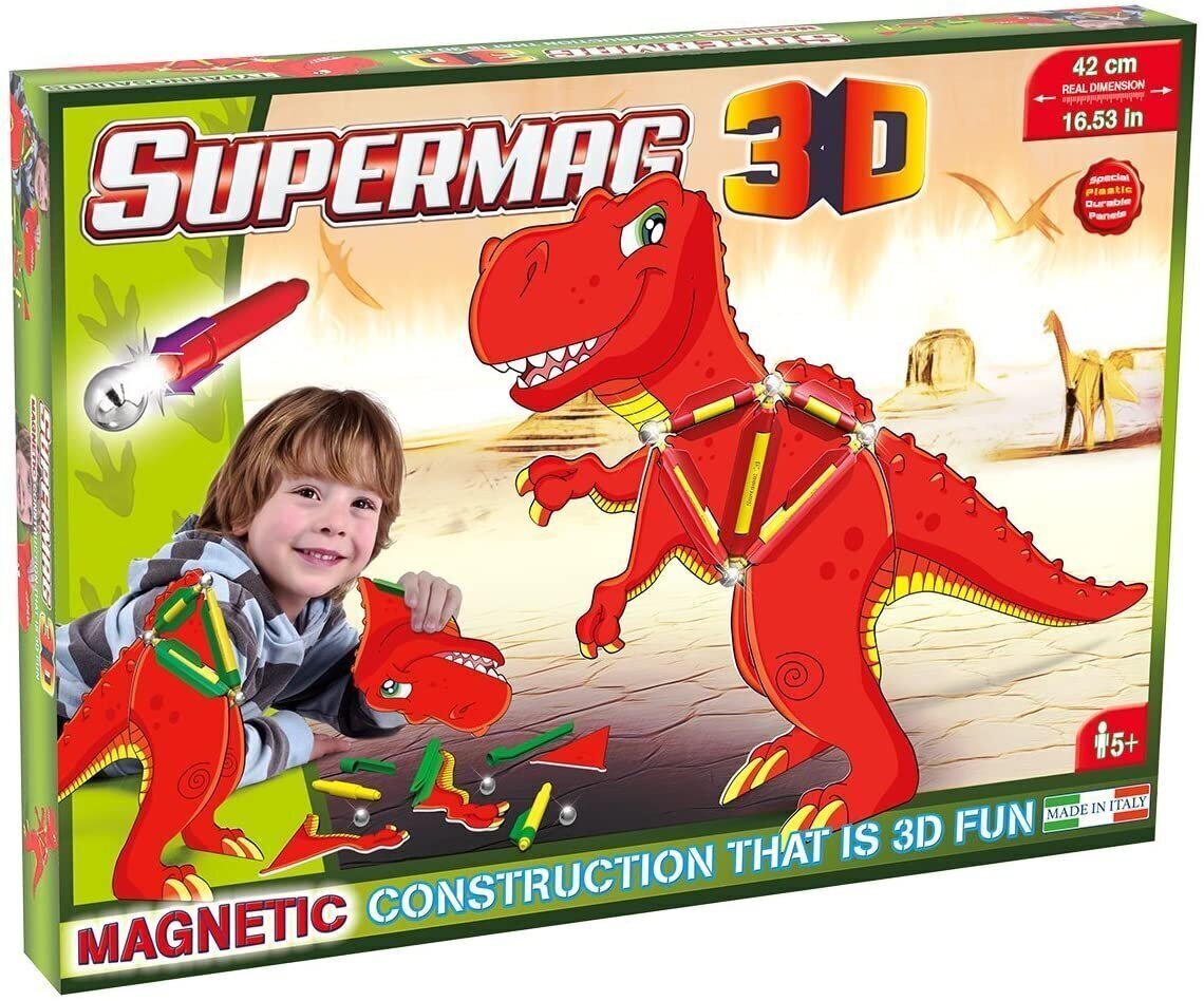 Magnetiline konstruktor Supermag 3D T-Rex 0608, 40-osaline цена и информация | Klotsid ja konstruktorid | kaup24.ee