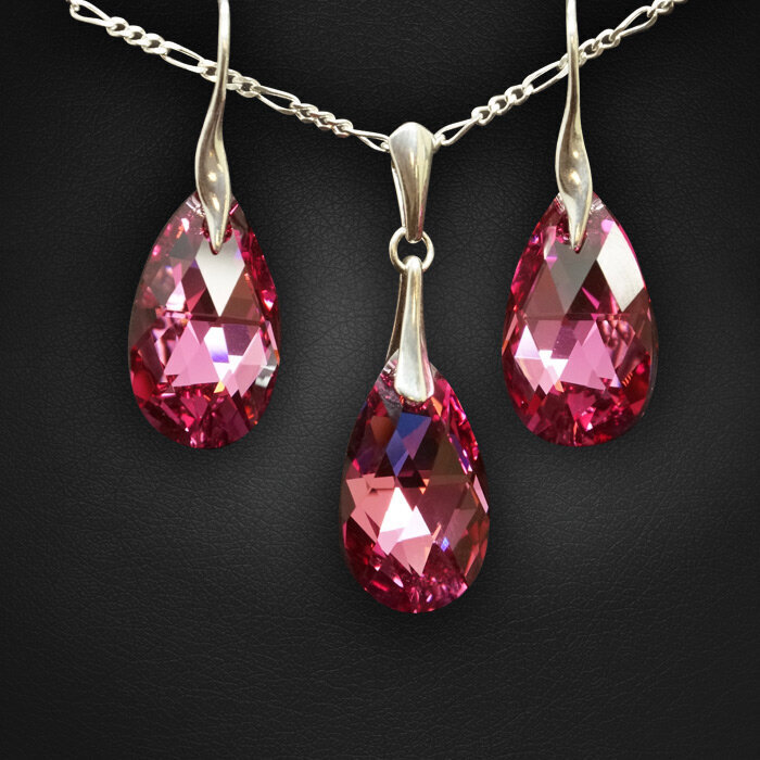 Naiste ehete komplekt „Baroque (Rose Comet Argent Light)“ koos Swarovski kristallidega hind ja info | Ehete komplektid | kaup24.ee