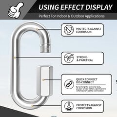 komplekti raskeveokite ketikonksude kiirlingid – 304 roostevabast terasest 3,2-tolline lukustatav karabiini roostevastase ketiühenduse kiirlink hind ja info | Aiakiiged | kaup24.ee