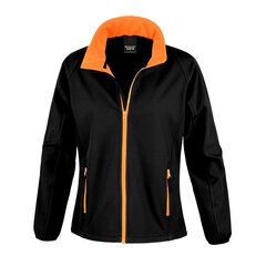 Result Core Naiste/naiste trükitav Soft Shell jakk, Must/oranž UTFK1246_blackorange hind ja info | Naiste joped ja parkad | kaup24.ee