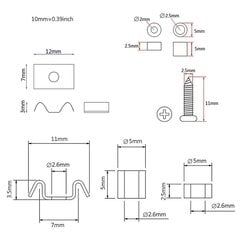 Направляющие для струн с винтом для замены деталей бас-гитары в стиле Strat, цвет: серебристый цена и информация | Принадлежности для музыкальных инструментов | kaup24.ee