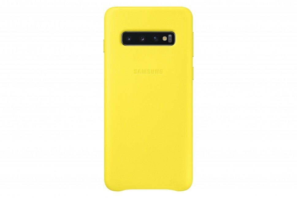 Samsung EF-VG973LYEGWW nahast ümbris Samsung G973 Galaxy S10 kollasele hind ja info | Telefoni kaaned, ümbrised | kaup24.ee