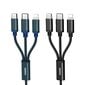 USB kaabel Remax RC-131th 3in1 microUSB-Lightning-Type-C 2.8A sinine 1.15m цена и информация | Mobiiltelefonide kaablid | kaup24.ee