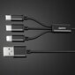 USB kaabel Remax RC-131th 3in1 microUSB-Lightning-Type-C 2.8A sinine 1.15m цена и информация | Mobiiltelefonide kaablid | kaup24.ee