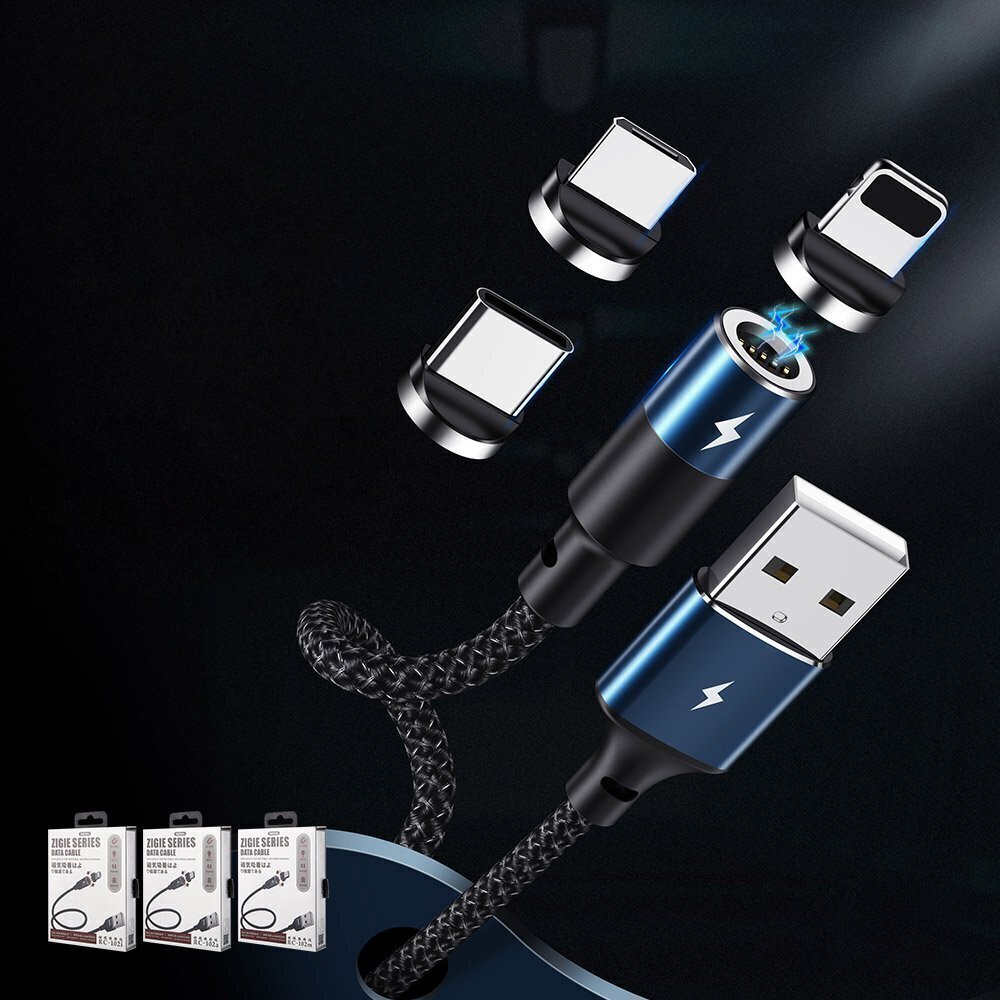 Magnetiline USB kaabel Remax FastCharging RC-102i Lightning 3A must 1.2m цена и информация | Mobiiltelefonide kaablid | kaup24.ee