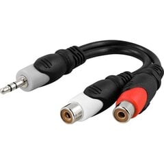 Deltaco AA-6, 3.5 mm - RCA, 0.1 m цена и информация | Кабели и провода | kaup24.ee