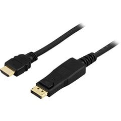 Кабель Deltaco DP-3020, DisplayPort - HDMI, 2 м цена и информация | Кабели и провода | kaup24.ee