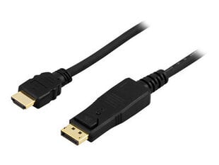 Кабель Deltaco DP-3030, DisplayPort — HDMI, 3 м цена и информация | Кабели и провода | kaup24.ee