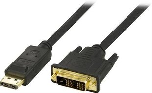Deltaco DP-2030, DisplayPort - DVI-D, 3 m hind ja info | Kaablid ja juhtmed | kaup24.ee