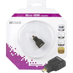 Deltaco HDMI-24-K, HDMI-M/Micro HDMI-F hind ja info | Kaablid ja juhtmed | kaup24.ee