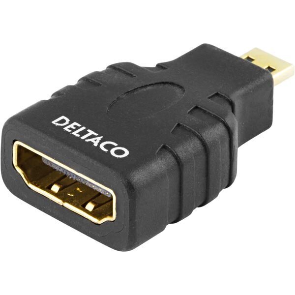 DELTACO HDMI-24-K, HDMI-M micro - HDMI-F цена и информация | Kaablid ja juhtmed | kaup24.ee