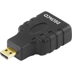DELTACO HDMI-24-K, HDMI-M micro - HDMI-F hind ja info | Kaablid ja juhtmed | kaup24.ee