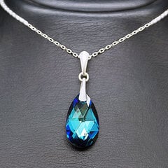 Hõbedane Swarovski kristallidega kaelakee DiamondSky "Barokk (Bermuda sinine)" hind ja info | Kaelakeed | kaup24.ee