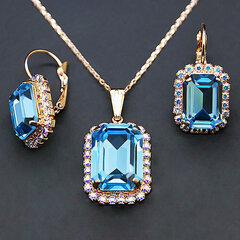 Комплект "Лурдес (Aquamarine)" с кристаллами Swarovski™ цена и информация | Комплект украшений Inca Сердце Единорог (5 pcs) | kaup24.ee