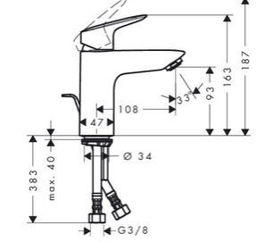 Segisti Hansgrohe Logis 100, 71100000 hind ja info | Vannitoa segistid | kaup24.ee