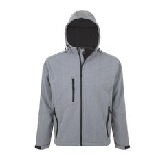 Veekindel ja tuulekindel hall kapuutsiga meeste softshell-jakk REPLAY MEN hind ja info | Meeste joped | kaup24.ee