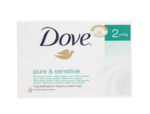 Мыло Dove Pure & Sensitive 2x100 гр цена и информация | Мыло | kaup24.ee
