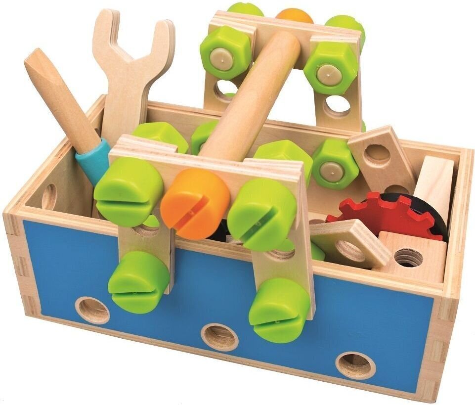 Väikese meistri loominguline komplekt Bino, puidust, 50-osaline цена и информация | Arendavad mänguasjad | kaup24.ee
