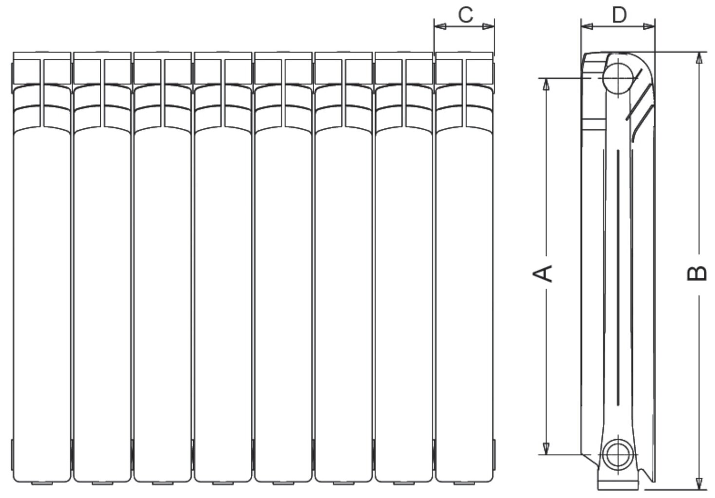 Alumiiniumradiaator Pol3 350x6 / 98 х 432 х 480mm hind ja info | Keskkütteradiaatorid, konvektorid | kaup24.ee