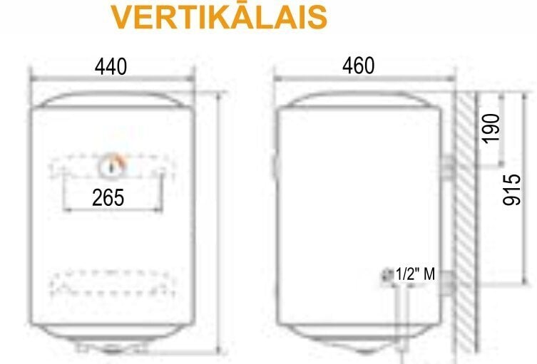 Elektriline veeboiler Ferroli CALYPSO 120VE vertikaalne/ horizontaalne hind ja info | Boilerid | kaup24.ee