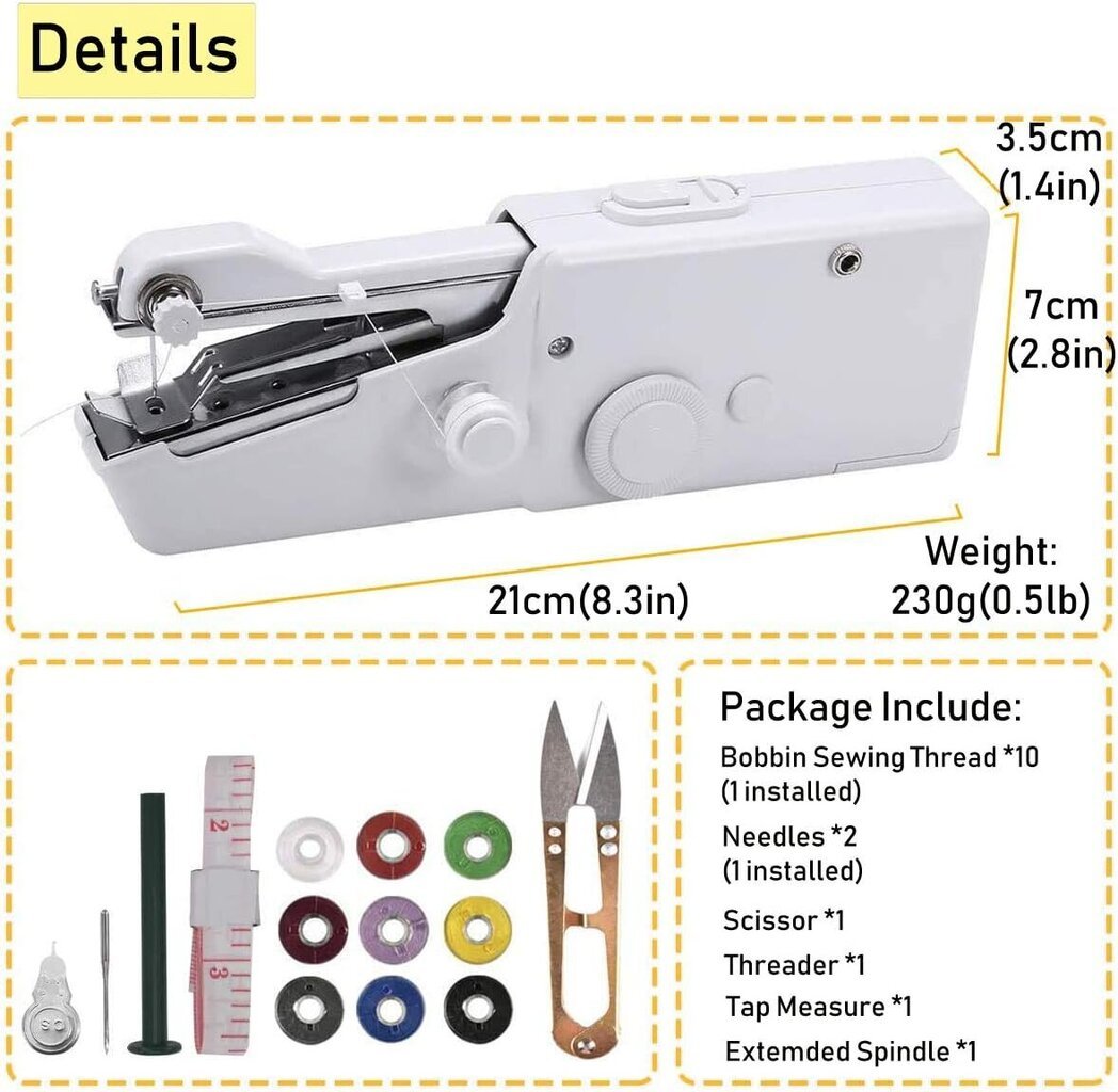 õmblusmasin, kaasaskantav miniõmblusmasin reisimiseks ja koduseks kasutamiseks hind ja info | Õmblusmasinad, tikkimismasinad | kaup24.ee