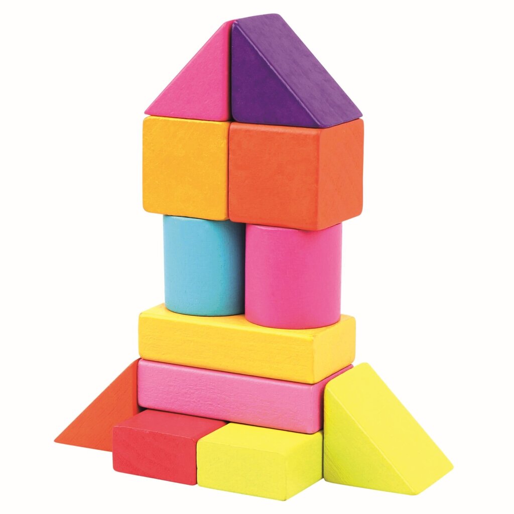 Puidust värvilised klotsid Bino, 100 tk. цена и информация | Imikute mänguasjad | kaup24.ee