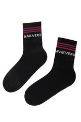 Хлопковые носки черного цвета в красно-синюю полоску для мужчин и женщин RAKVERE цена и информация | Meeste sokid | kaup24.ee