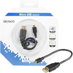 Deltaco USB-73-K, USB 2.0, 0.2 м цена и информация | Кабели и провода | kaup24.ee