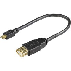 Deltaco USB-73-K, USB 2.0, 0.2m hind ja info | Kaablid ja juhtmed | kaup24.ee