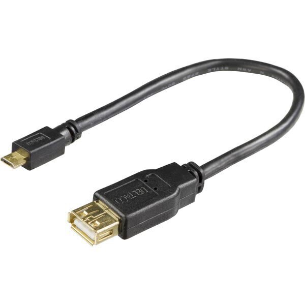 Deltaco USB-73-K, USB 2.0, 0.2m цена и информация | Kaablid ja juhtmed | kaup24.ee