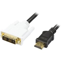 Deltaco HDMI-110-K, HDMI/DVI, 1 m hind ja info | Kaablid ja juhtmed | kaup24.ee