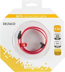 Deltaco SATA-05A-K, SATA, 0.5 m hind ja info | Kaablid ja juhtmed | kaup24.ee